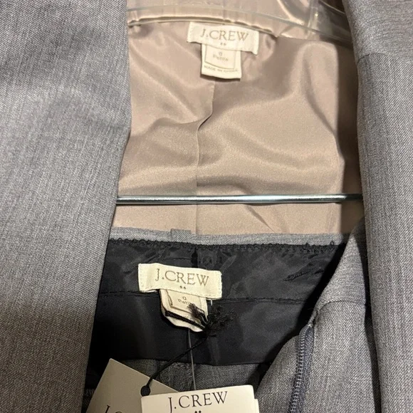 J. Crew Textured Gray Suit Set Blazer and NWT Trousers Size 0 Petite - Picture 2 of 11